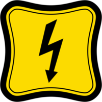 pegatina advertencia peligro eléctrico relámpago logo símbolo icono png