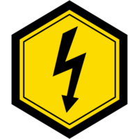 klistermärke varning fara elektrisk blixt- logotyp symbol ikon png