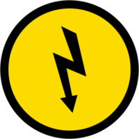 autocollant avertissement danger électrique foudre logo symbole icône png