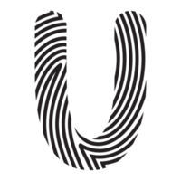 handgeschrieben Brief u ästhetisch Wort Alphabet Fingerabdruck süß abstrakt png