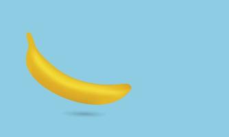 Banana icon illustration with mesh tools color, gradient yellow for effect dark and light side vector