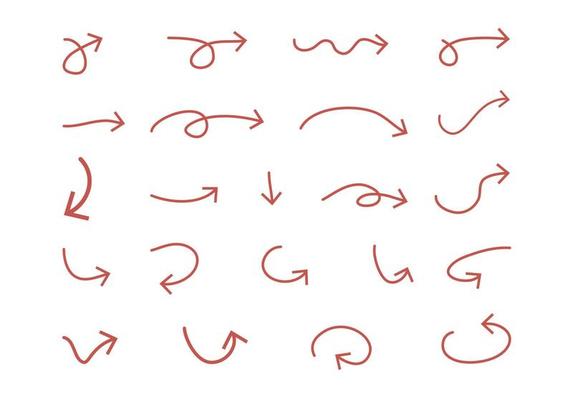 Arrow symbol with fluid or circle shape