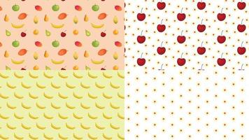 Set pattern fruit gradient and flower for your background and wallpaper vector