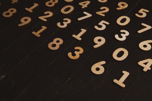 Background of numbers. from zero to nine. Finance data concept. Mathematic. Seamless pattern with numbers. financial crisis concept. Business success. photo