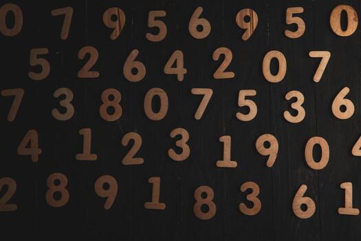 Background of numbers. from zero to nine. Finance data concept. Mathematic. Seamless pattern with numbers. financial crisis concept. Business success. photo