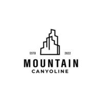 montaña cañón logo con minimalista línea estilo Perfecto para ropa, moda, carpintería, Internet, y comunidad logos vector