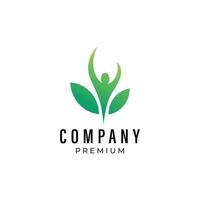 The human logo, featuring an elegant combination of leaves, is suitable for businesses in health, education, technology, agriculture, and related fields. vector