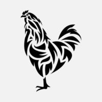 silhouette of a rooster. tribal tattoo vector. animal, decoration, ornament. suitable for print, sticker, t-shirt design, and more. vector illustration.