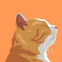 cat face side view close-up portrait. cat closing eyes. suitable for avatar, web, print, sticker, user profile, poster, and more. vector illustration