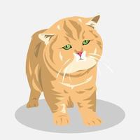 cute fat cat sleepy cartoon illustration. full body. pet, animal. for print, sticker, poster, and more. vector