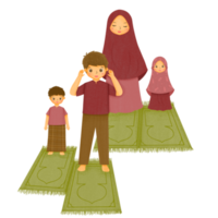 familia musulmana rezando png