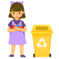 niña reciclaje basura png