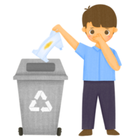 jongen recycling vuilnis png