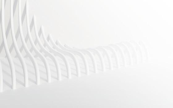 3D abstract  white and gray color, modern design background with curve line. 3D render illustration. photo