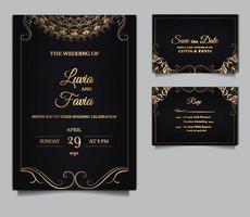 lujo elegante Boda invitación diseño conjunto vector