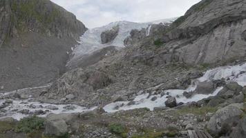 Glacier arm of the large glacier in Norway photo