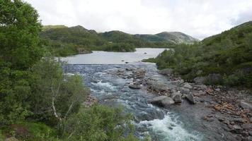 Mountainous landscape and fjord, Norway photo