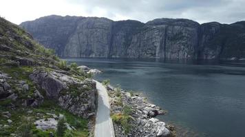 Mountainous landscape and fjord, Norway photo