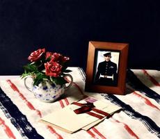 Nostalgic photo of World War marine and old letters