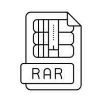 rar archivo formato documento línea icono vector ilustración