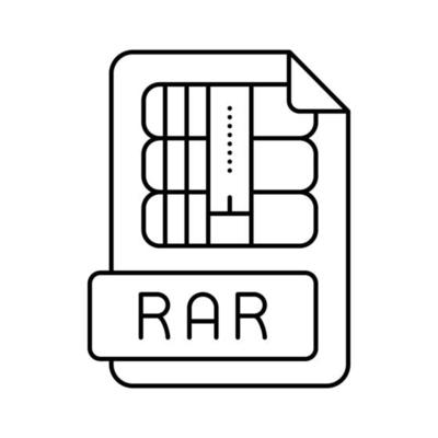 rar file format document line icon vector illustration