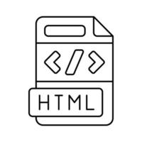 html archivo formato documento línea icono vector ilustración