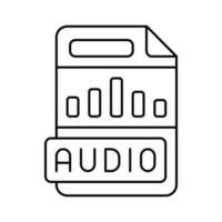 audio archivo formato documento línea icono vector ilustración