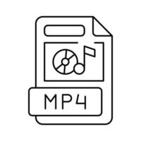 mp4 file format document line icon vector illustration