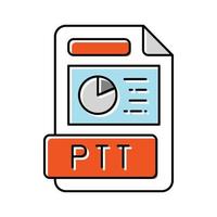 ppt file format document color icon vector illustration