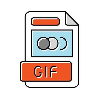 gif file format document color icon vector illustration