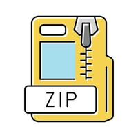 zip file format document color icon vector illustration
