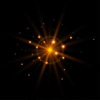 Sparkling dust particles. Glittering red golden dust. Abstract background with bokeh effect. photo