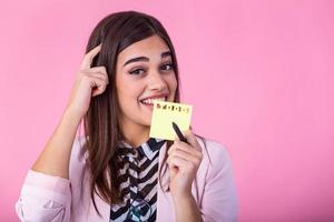 Young businesswoman with to do list sticky notes , To Do List Personal Organizer Management Reminder Task Concept photo
