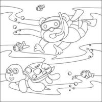 vector dibujos animados ilustración de pequeño animal, con dibujos animados estilo infantil diseño para niños actividad colorante libro o página.