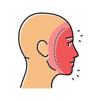 face pain body ache color icon vector illustration