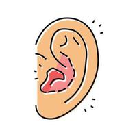 oído dolor cuerpo dolor color icono vector ilustración