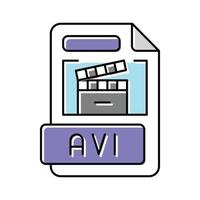 avi file format document color icon vector illustration