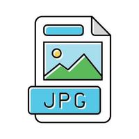 jpg file format document color icon vector illustration