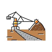 stacker reclaimer steel production color icon vector illustration