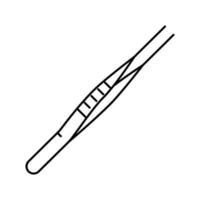 tweezers first aid line icon vector illustration