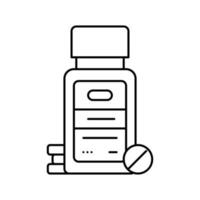 aspirin first aid line icon vector illustration