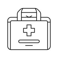 first aid kit box line icon vector illustration