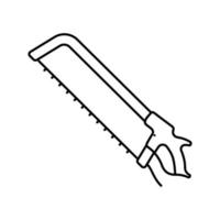 hand meat saw line icon vector illustration