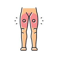 thigh pain body ache color icon vector illustration