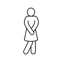 mujer baño silueta línea icono vector ilustración