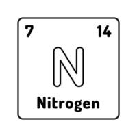 nitrogen chemical element line icon vector illustration