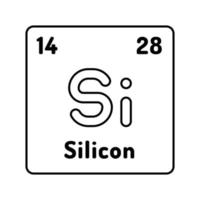 silicon chemical element line icon vector illustration