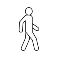 caminar hombre silueta línea icono vector ilustración