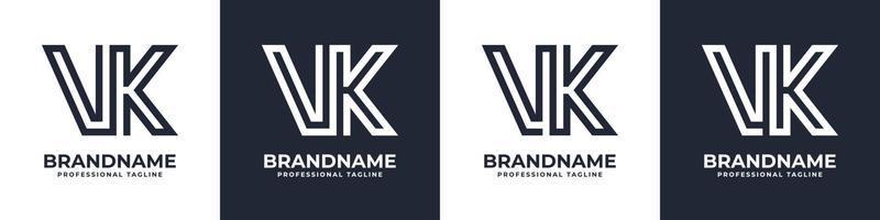 Simple VK Monogram Logo, suitable for any business with VK or KV initial. vector