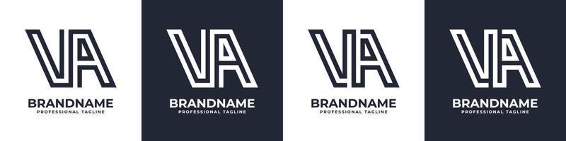 Letter VA or AV Global Technology Monogram Logo, suitable for any business with VA or AV initials. vector